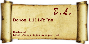 Dobos Liliána névjegykártya